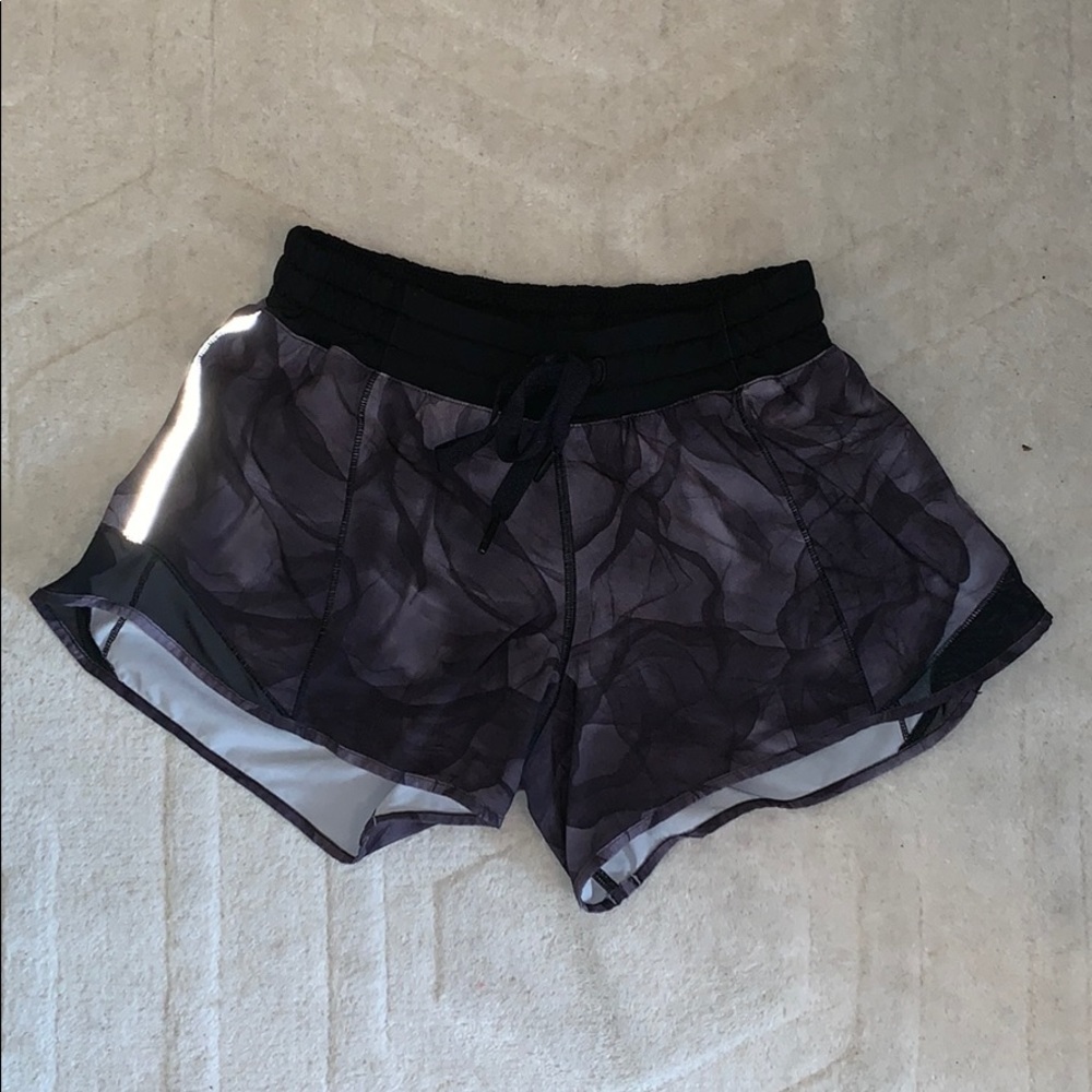 Black/gray Lululemon running shorts